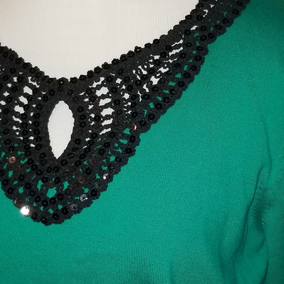 NWT AUGUST SILK GREEN 3/4 SLEEVE TOP - Picture 4 of 7